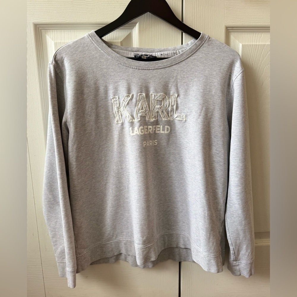 KARL LAGERFELD PARIS Light Gray Sweatshirt (L)